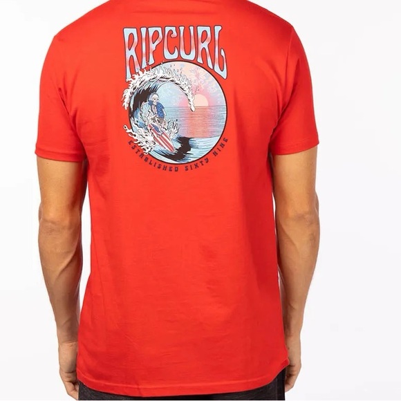 RIP CURL men’s Americana Shred Short Sleeve Tee - Picture 4 of 15